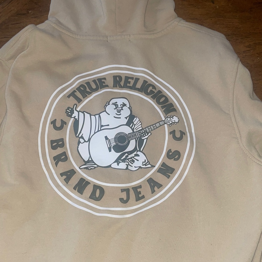 True Religion Tan Zip-Up Hoodie